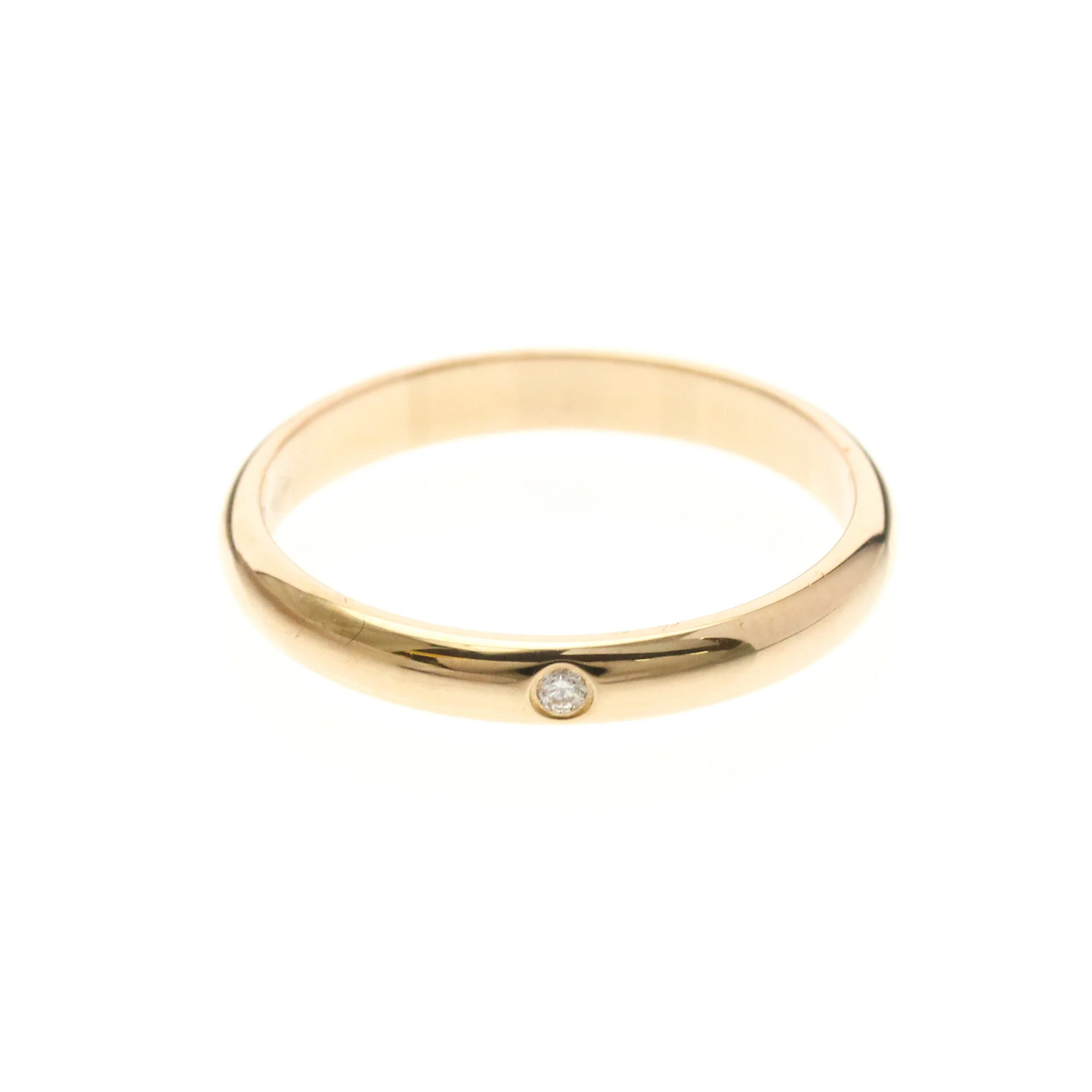 Cartier 1895 Wedding Ring, 1 Diamond Pink Gold (18k) Fashion Diamond Band Rin...